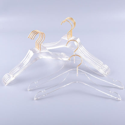 Gold Hook Clear Acrylic Clothes Hangers (5 Pack) by HitMyNeed