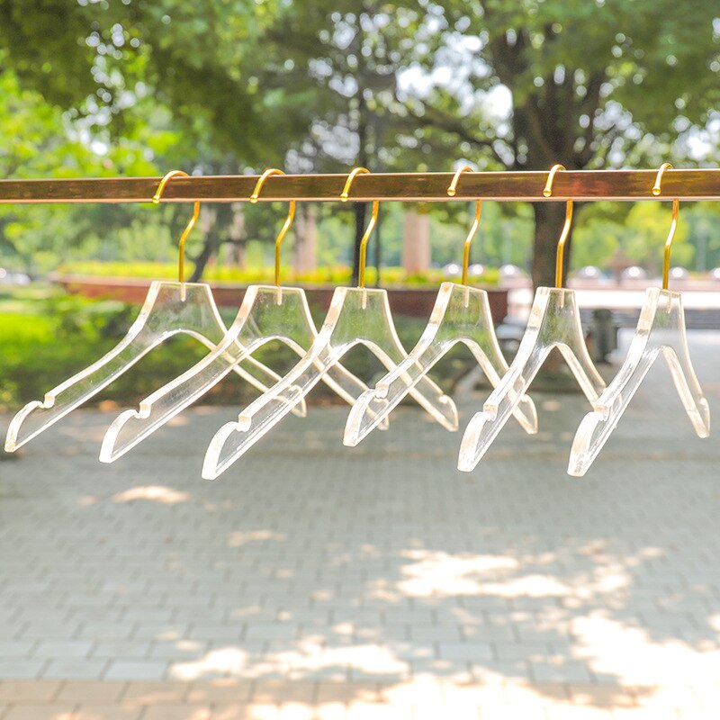Gold Hook Clear Acrylic Clothes Hangers (5 Pack) by HitMyNeed