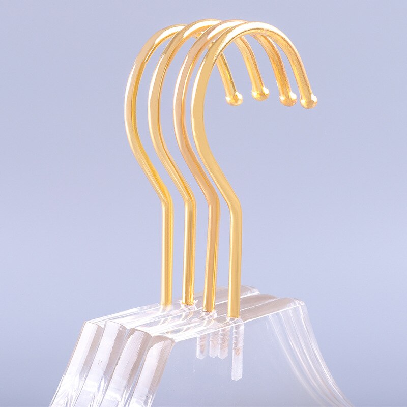 Gold Hook Clear Acrylic Clothes Hangers (5 Pack) by HitMyNeed