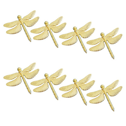 Gold Metal Dragonfly Napkin Rings Set of 8 by HitMyNeed