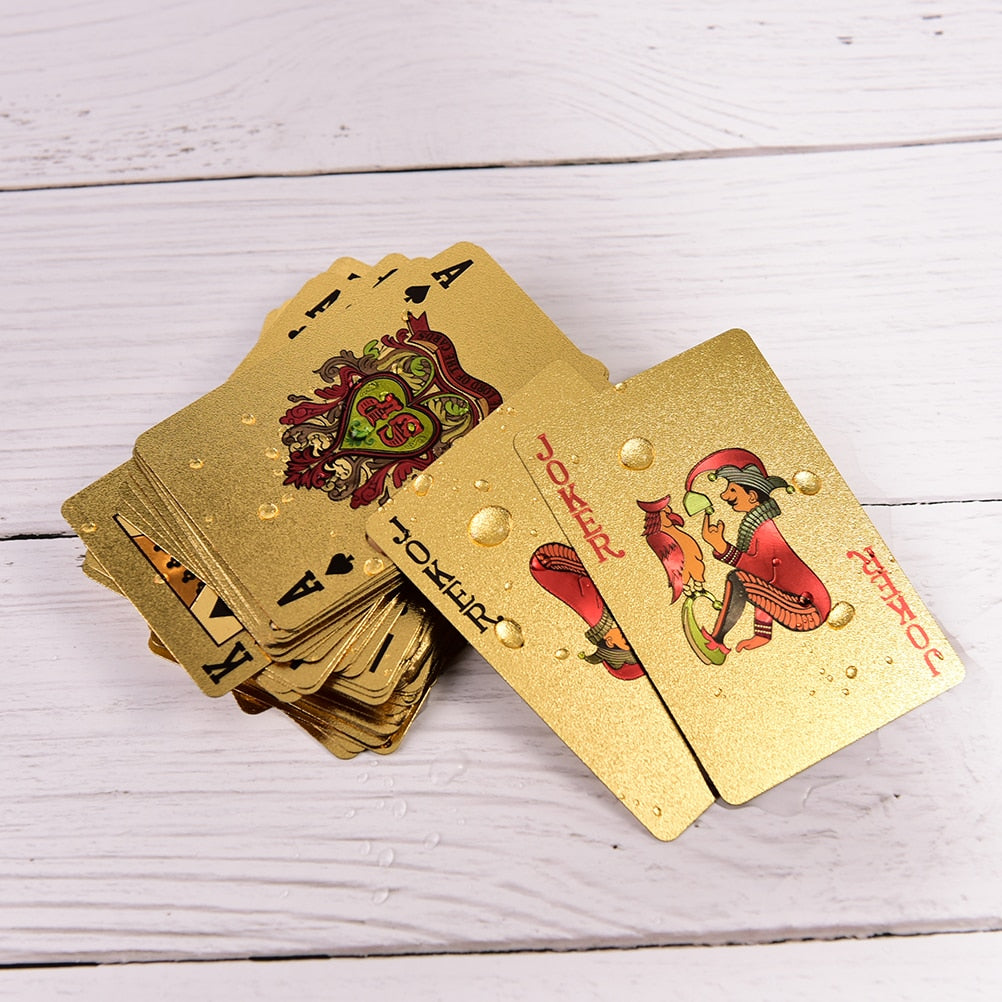 Gold Plastic Playing Cards Waterproof Deck by HitMyNeed