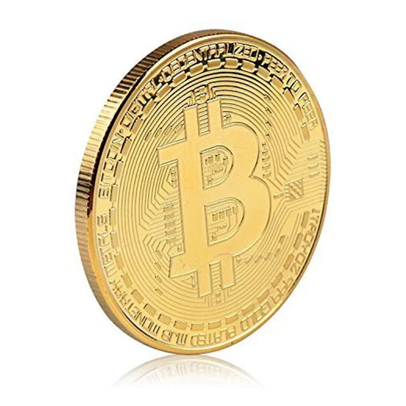 Gold Plated Bitcoin Commemorative Collectible Coin by HitMyNeed
