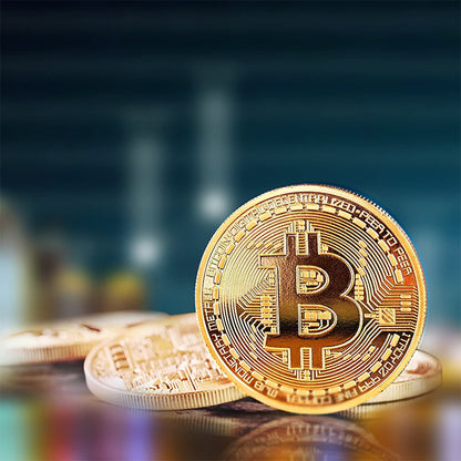Gold Plated Bitcoin Commemorative Collectible Coin by HitMyNeed