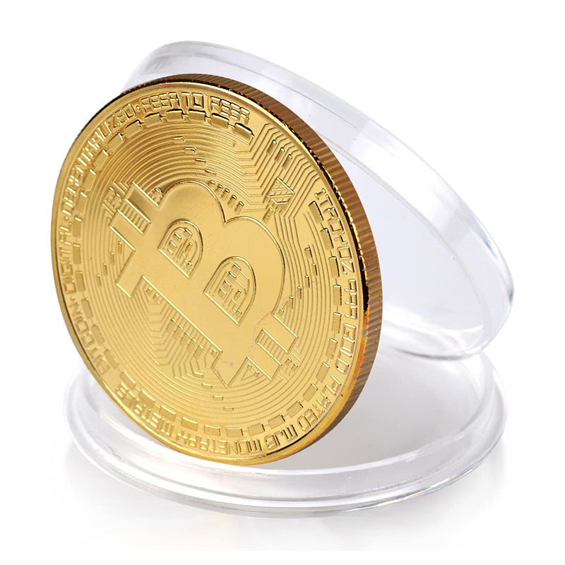 Gold Plated Bitcoin Commemorative Collectible Coin by HitMyNeed