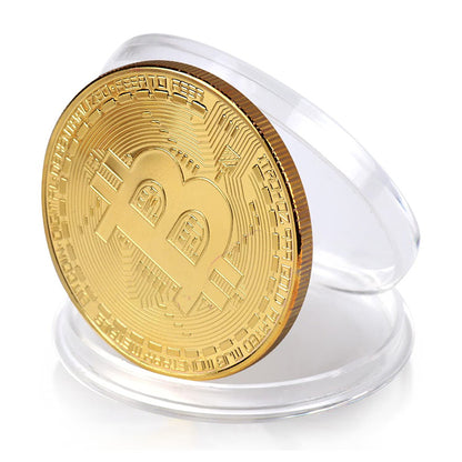 Gold Plated Bitcoin Commemorative Collectible Coin by HitMyNeed
