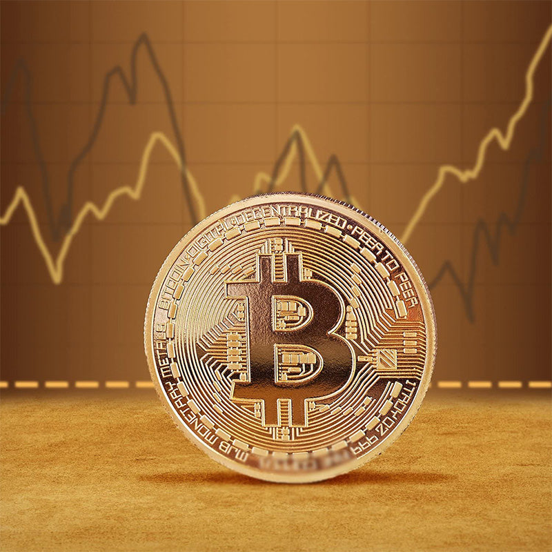 Gold Plated Bitcoin Commemorative Collectible Coin by HitMyNeed
