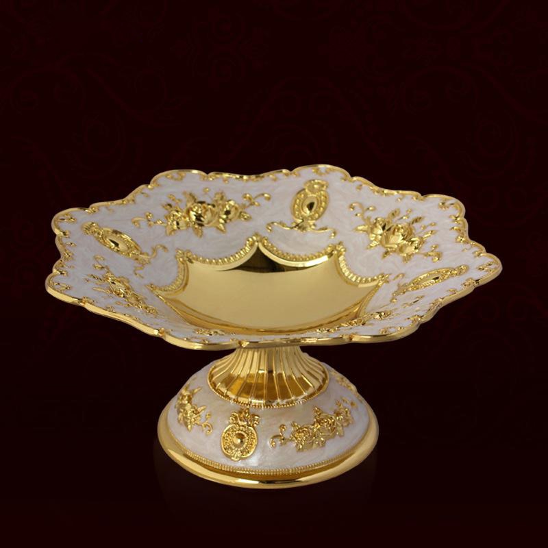 Gold-Plated Metal Fruit Tray Dessert Stand by HitMyNeed