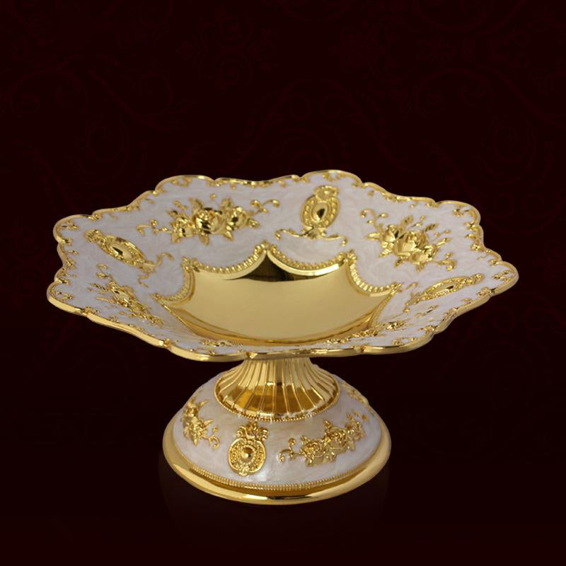 Gold-Plated Metal Fruit Tray Dessert Stand by HitMyNeed