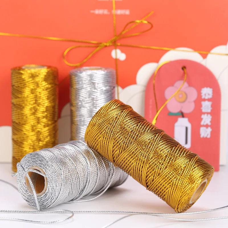 Gold & Silver Metallic Cord String 100m by HitMyNeed