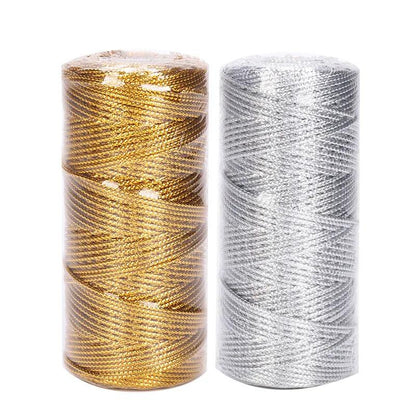 Gold & Silver Metallic Cord String 100m by HitMyNeed