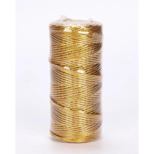 Gold & Silver Metallic Cord String 100m a-gold by HitMyNeed