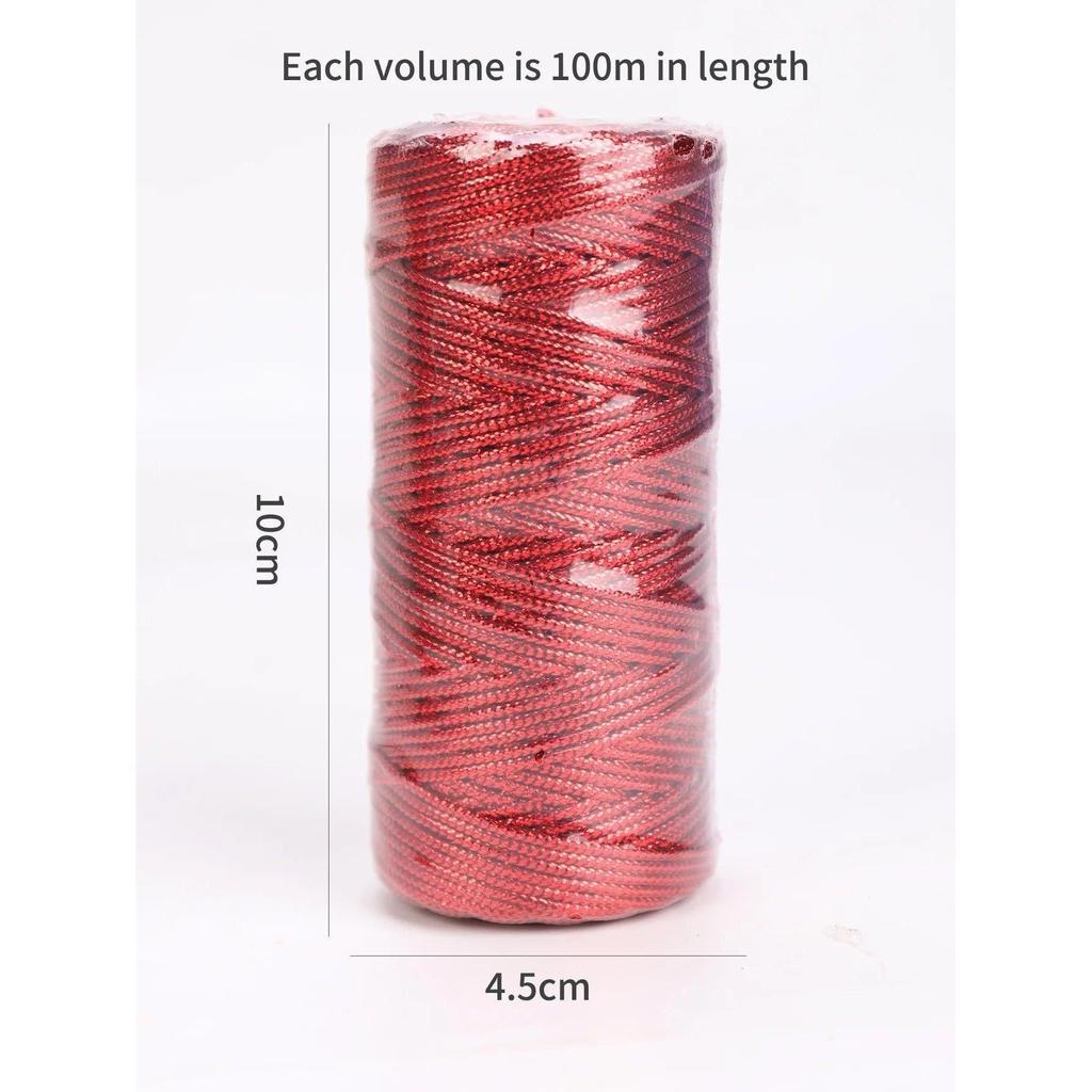 Gold & Silver Metallic Cord String 100m a-red by HitMyNeed
