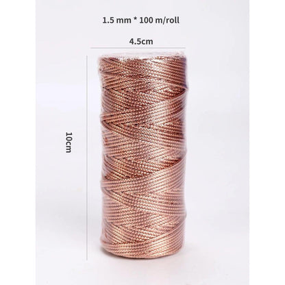 Gold & Silver Metallic Cord String 100m a-rose-gold by HitMyNeed