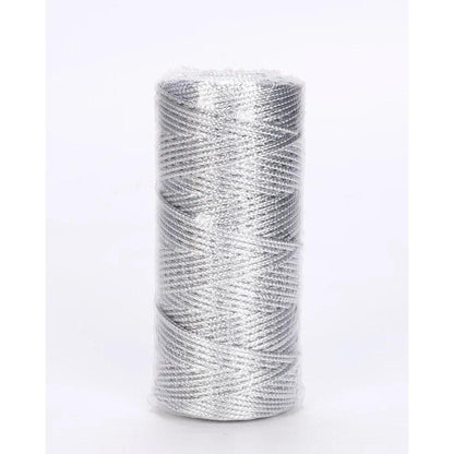Gold & Silver Metallic Cord String 100m a-silver by HitMyNeed