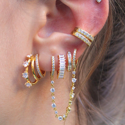 Gold & Silver Tone Vintage CZ Stud Earrings by HitMyNeed