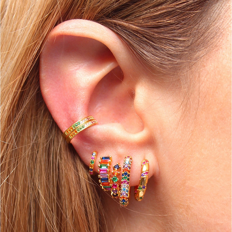 Gold & Silver Tone Vintage CZ Stud Earrings by HitMyNeed