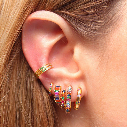Gold & Silver Tone Vintage CZ Stud Earrings by HitMyNeed