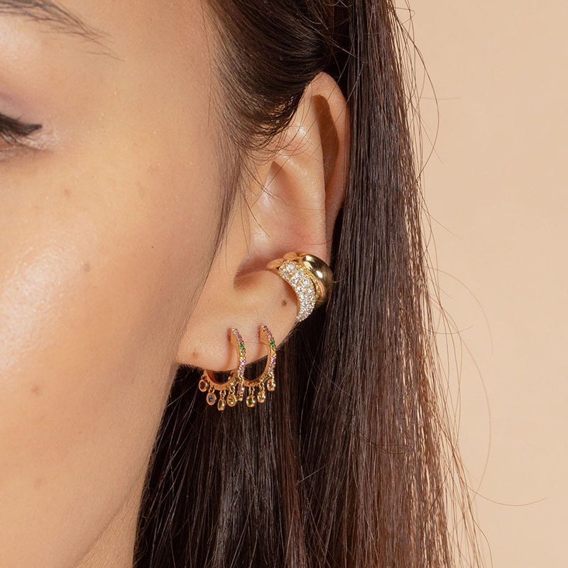 Gold & Silver Tone Vintage CZ Stud Earrings by HitMyNeed