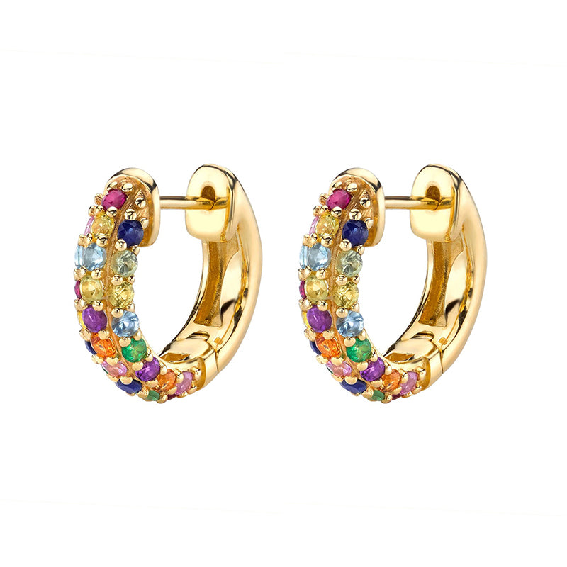 Gold & Silver Tone Vintage CZ Stud Earrings jqh0025-gg-5 by HitMyNeed