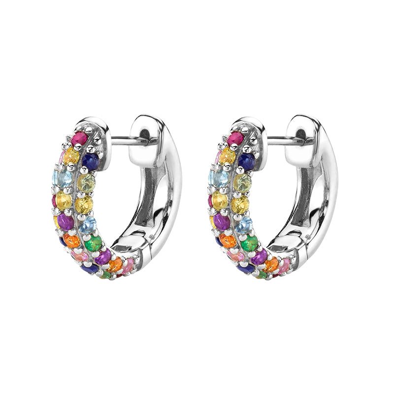 Gold & Silver Tone Vintage CZ Stud Earrings jqh0025-ss-5 by HitMyNeed