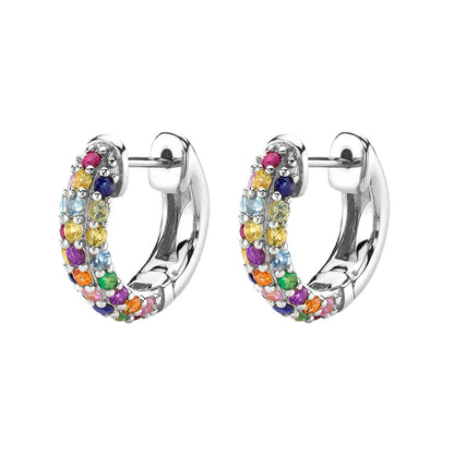 Gold & Silver Tone Vintage CZ Stud Earrings jqh0025-ss-5 by HitMyNeed