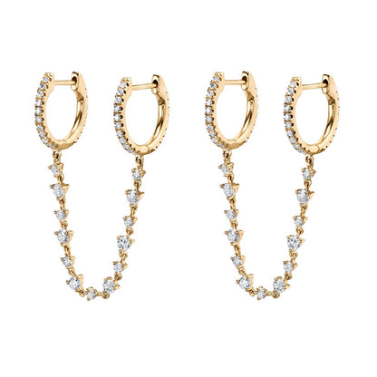 Gold & Silver Tone Vintage CZ Stud Earrings jqh0058-gg-2 by HitMyNeed