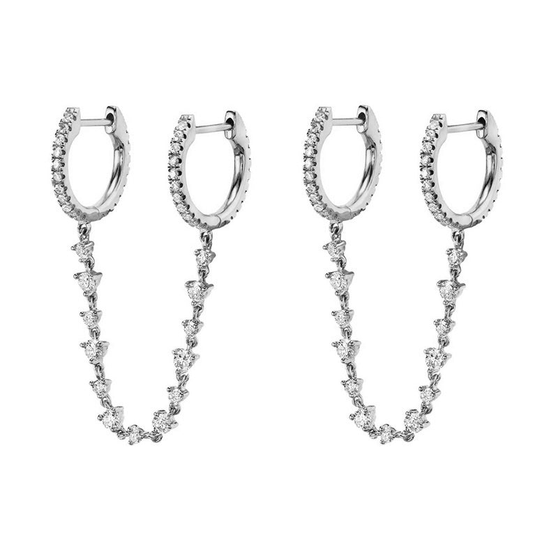 Gold & Silver Tone Vintage CZ Stud Earrings jqh0058-ss-2 by HitMyNeed