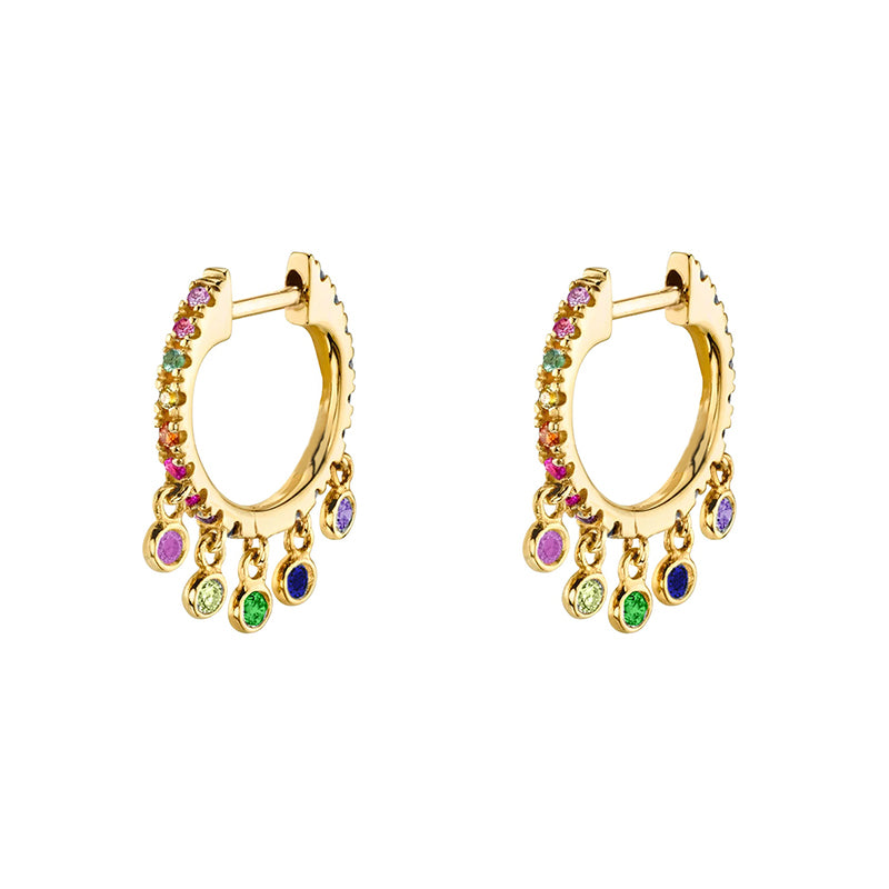Gold & Silver Tone Vintage CZ Stud Earrings jqh0065-gg-1 by HitMyNeed