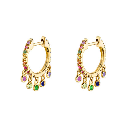 Gold & Silver Tone Vintage CZ Stud Earrings jqh0065-gg-1 by HitMyNeed