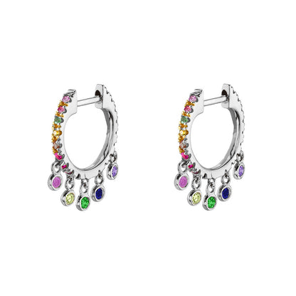 Gold & Silver Tone Vintage CZ Stud Earrings jqh0065-ss-1 by HitMyNeed