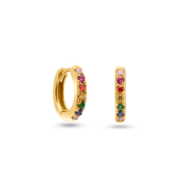 Gold & Silver Tone Vintage CZ Stud Earrings w80210-gg-3 by HitMyNeed