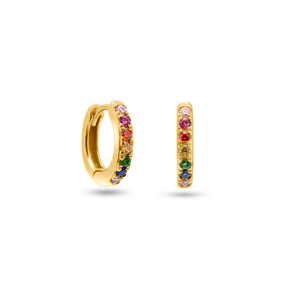 Gold & Silver Tone Vintage CZ Stud Earrings w80210-gg-3 by HitMyNeed