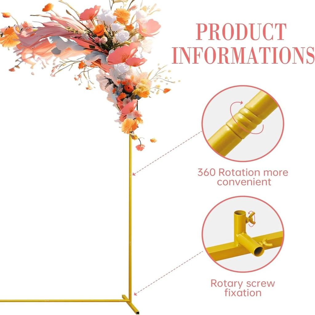 Gold Square Wedding Arch Backdrop Stand by HitMyNeed
