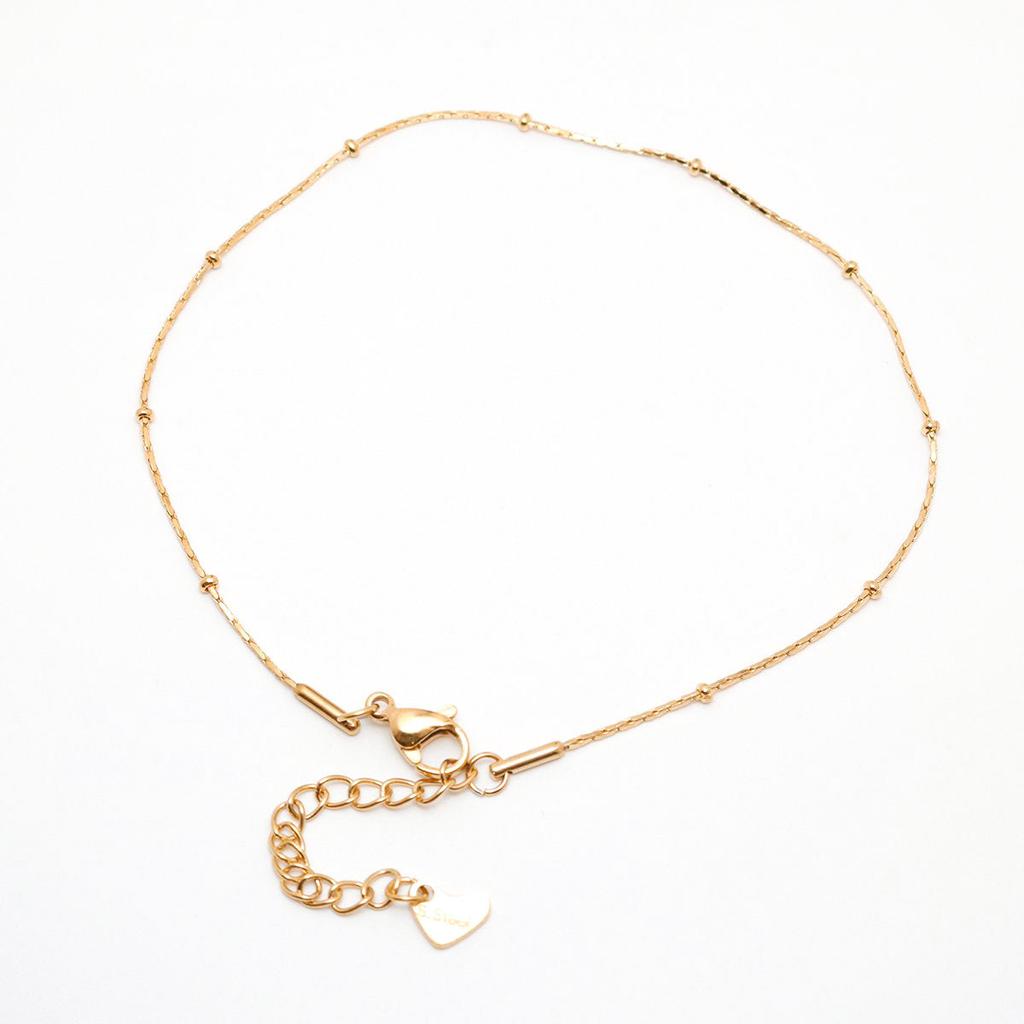 Gold Stainless Steel Adjustable Heart Anklet by HitMyNeed