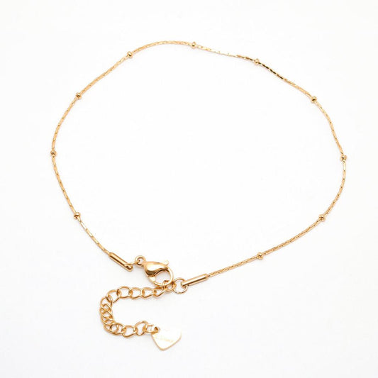 Gold Stainless Steel Adjustable Heart Anklet by HitMyNeed