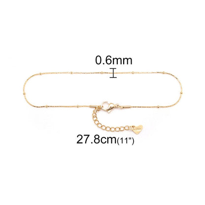 Gold Stainless Steel Adjustable Heart Anklet by HitMyNeed