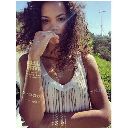 Gold Temporary Tattoo Body Art Stickers (2 Sheets) by HitMyNeed