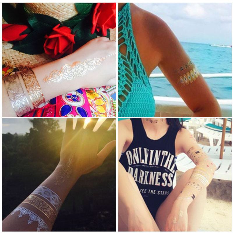 Gold Temporary Tattoo Body Art Stickers (2 Sheets) by HitMyNeed