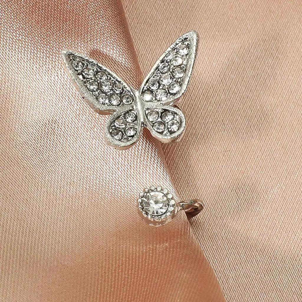 Golden Butterfly Rhinestone Clip-On Earrings by HitMyNeed