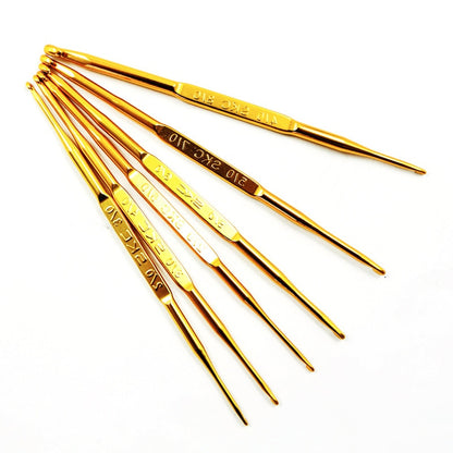 Golden Double Ended Crochet Hook Set (10pcs) by HitMyNeed