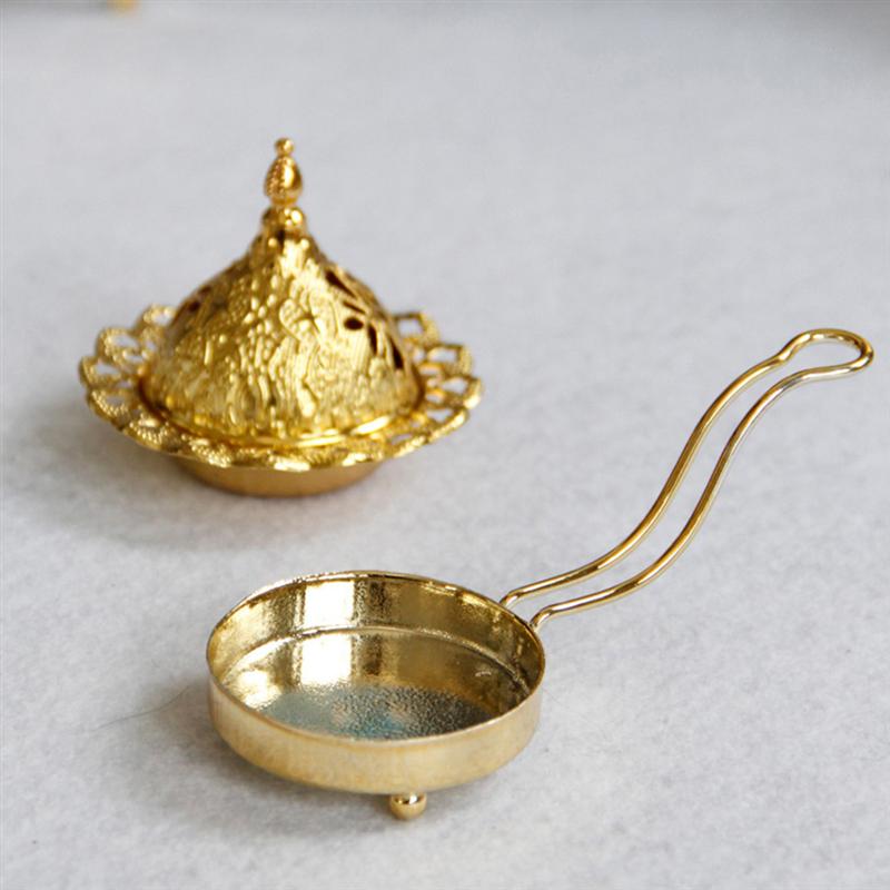 Golden Metal Arabic Incense Burner with Handle by HitMyNeed
