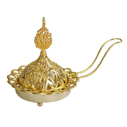 Golden Metal Arabic Incense Burner with Handle by HitMyNeed