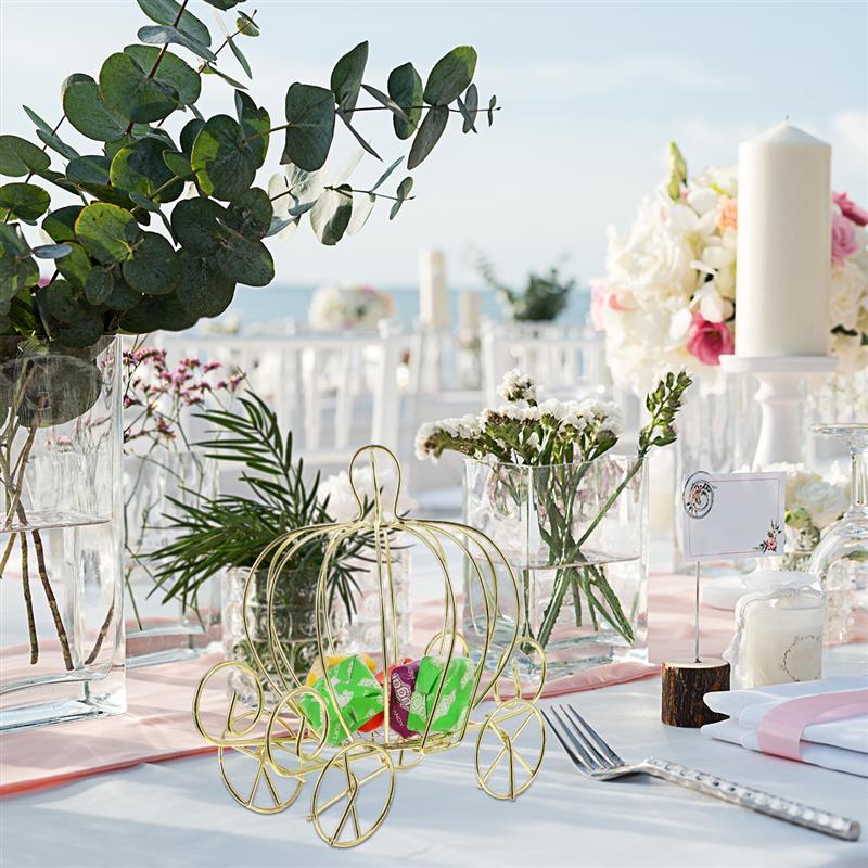 Golden Metal Pumpkin Carriage Table Centerpiece by HitMyNeed