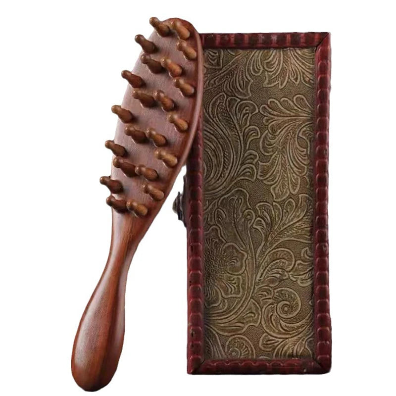 Golden Sandalwood Long Handle Meridian Massage Comb by HitMyNeed