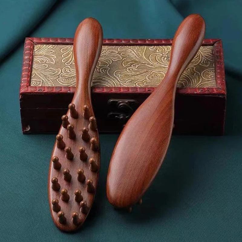 Golden Sandalwood Long Handle Meridian Massage Comb by HitMyNeed