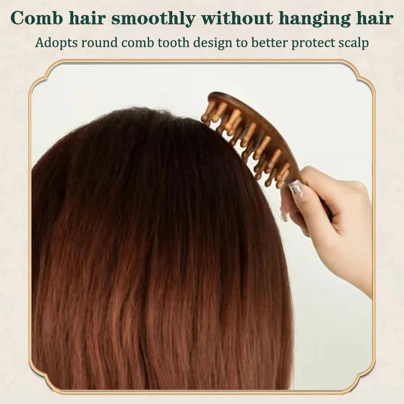 Golden Sandalwood Long Handle Meridian Massage Comb by HitMyNeed