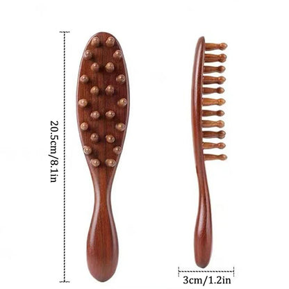 Golden Sandalwood Long Handle Meridian Massage Comb by HitMyNeed
