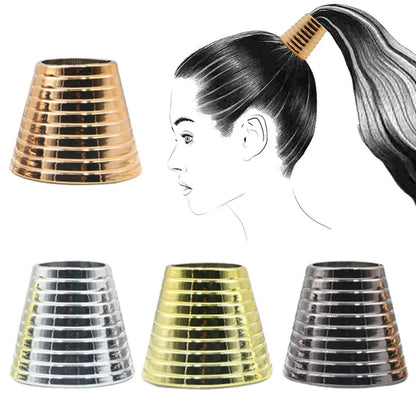 Goth Punk Geometric Metal Hair Ring Ponytail Cuff by HitMyNeed