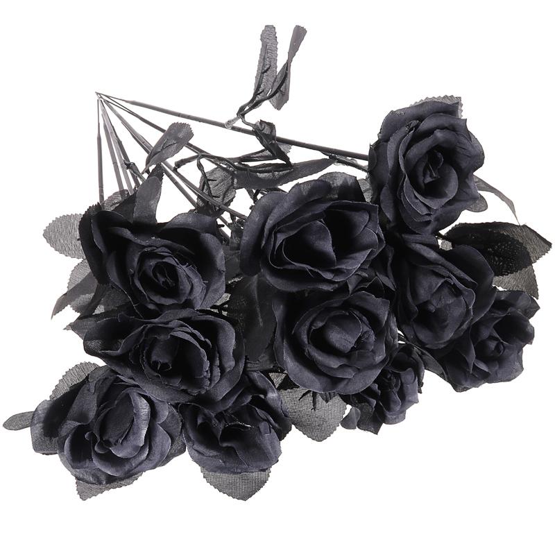 Gothic Artificial Black Roses Bouquet (10 Stems) by HitMyNeed