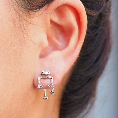 Gothic Green Frog Stud Earrings for Women & Girls by HitMyNeed